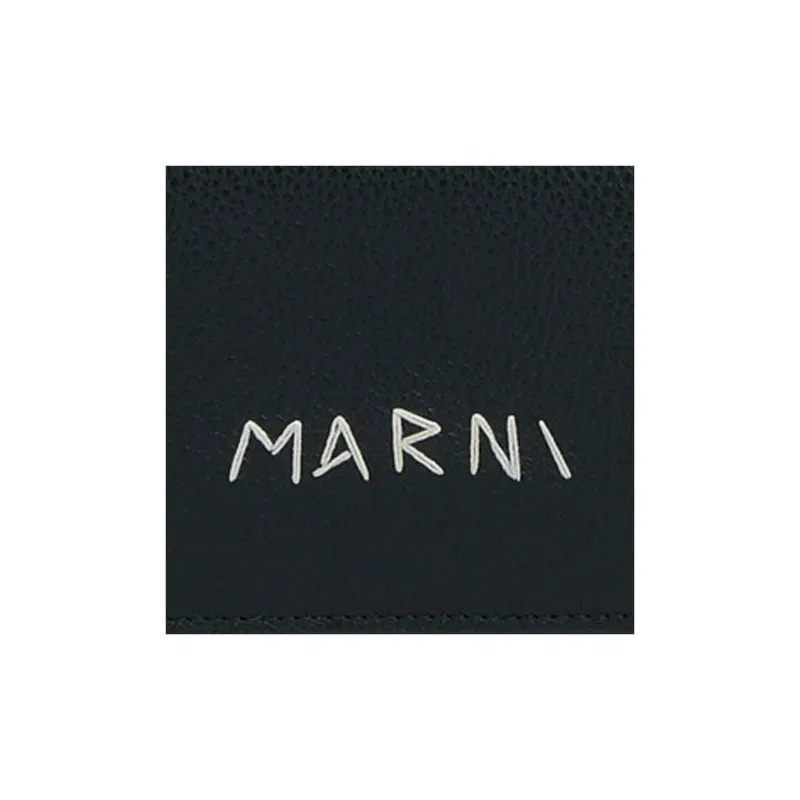 MARNI Leather With Polyester Wallet Men's Black-5
