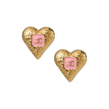 CHANEL Metal Stud Earrings Women's