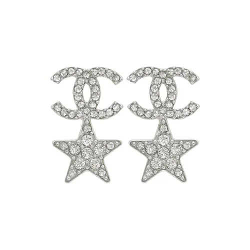 CHANEL Stud Earrings Women's Silver