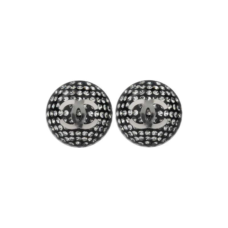CHANEL Round Plastic Cc Earrings-0