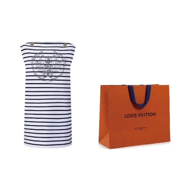 LOUIS VUITTON Striped Anchor T Shirt Dress-1