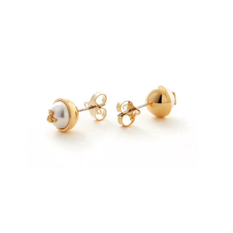 Vivienne Westwood Vintage Design Stud Earrings Women's Gold-1