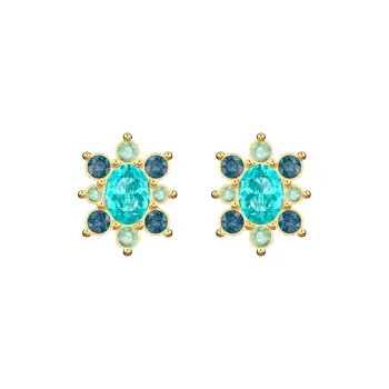 Swarovski Lucky Goddess Stud Earrings Women's Blue/Gold
