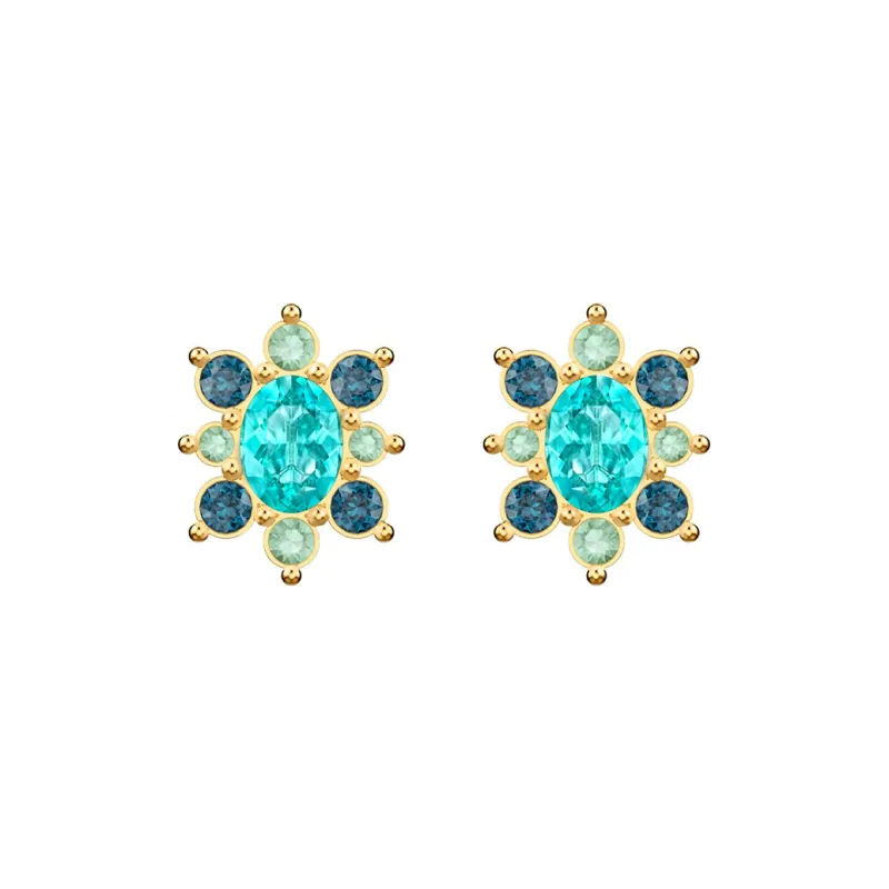 Swarovski Lucky Goddess Stud Earrings Women's Blue/Gold-0