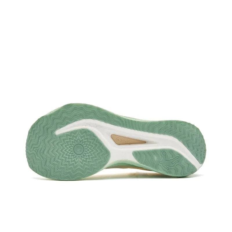 QIAODAN Strong Winds 2.0 Cushioned Slip Resistant Q KUNGFU TURBO Running Shoes Men's Ivory Jade Green-5