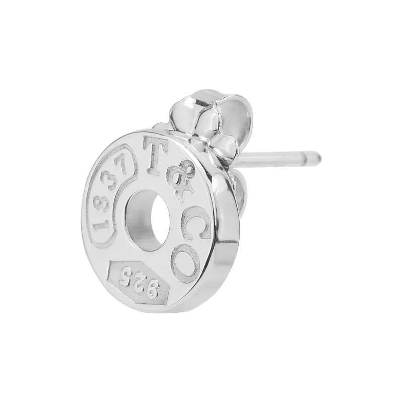 TIFFANY & CO. 1838® 925 Sterling Silver Stud Earrings Unisex Silver-1