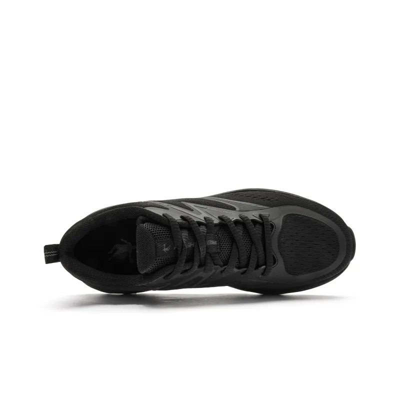 QIAODAN Omiya Cushioning, Abrasion Resistant, Height Increasing Rebound Low Top Running Shoes Men's Black Shark Gray-3