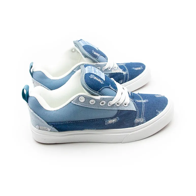 I'm Shopping Anti Slip Wear Resistant Low Top Skateboard Shoes Unisex Dark Blue-4