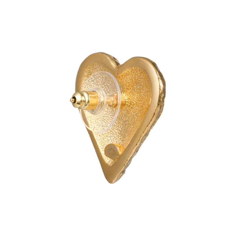CHANEL Metal Stud Earrings Women's-3