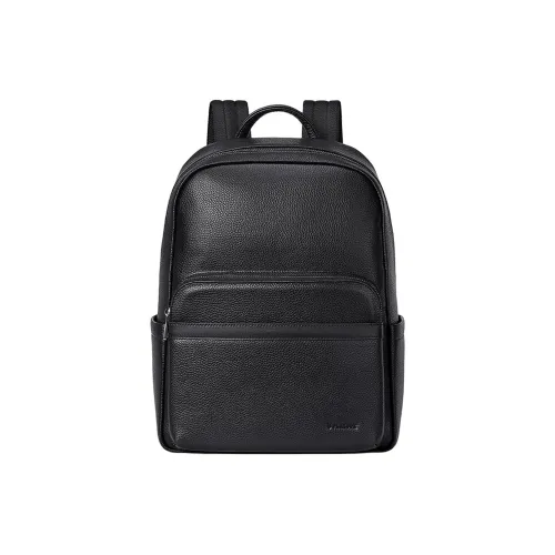 Playboy Cow Leather Backpack Men's Black