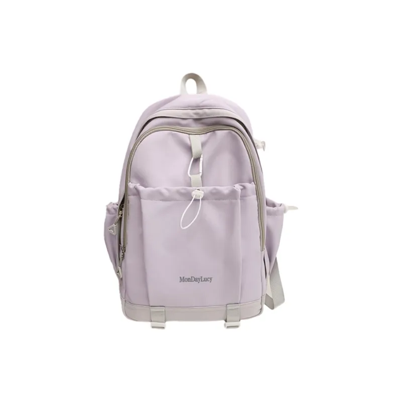 NX DOUGHNUT Nylon Backpack Regular Unisex Green/Black/Purple/Coffee/White/Pink-4