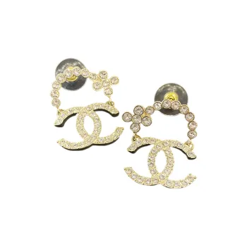 CHANEL Stud Earrings Women's Gold
