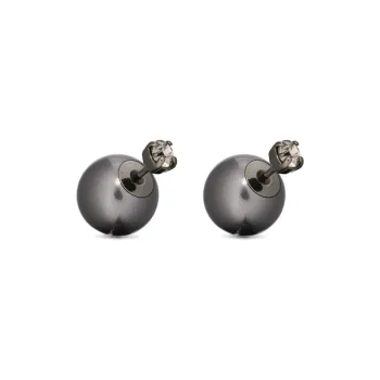 DIOR Stud Earrings Women's Black