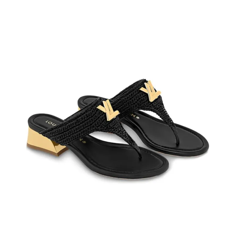 LOUIS VUITTON Dita Flip Flops Women's Black-3