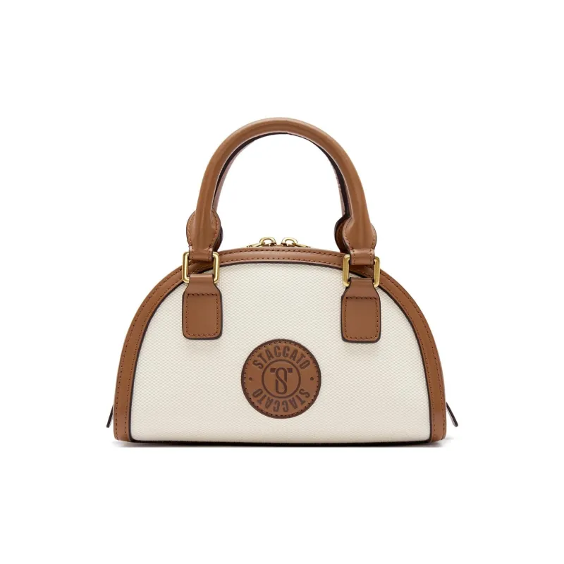 Staccato Fabric With Cow Leather Minimalist Style, Elegant And Large Capacity Crossbody Handbag Regular Women's-8