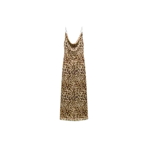 ZARA Slip Dresses Women's Leopard