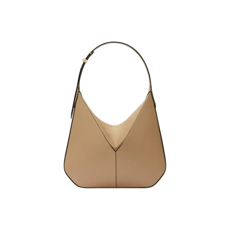 Valextra Millepunte Soft Calfskin Hobo Bag Handbag Shoulder Bag Women's Beige-0