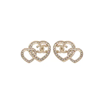 CHANEL Heart Shape Cc Earrings