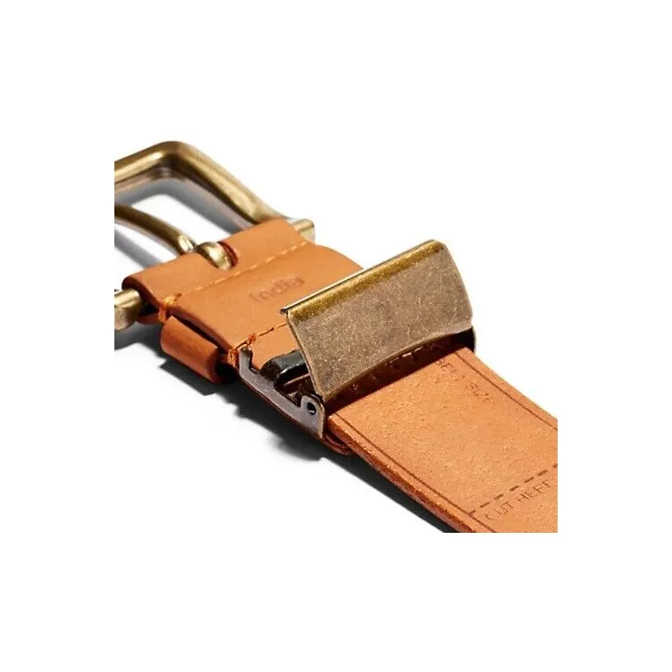 Timberland Solid Color Decoration Pin Buckle Leather Belts Men's Tan Width: 3.8CM-2