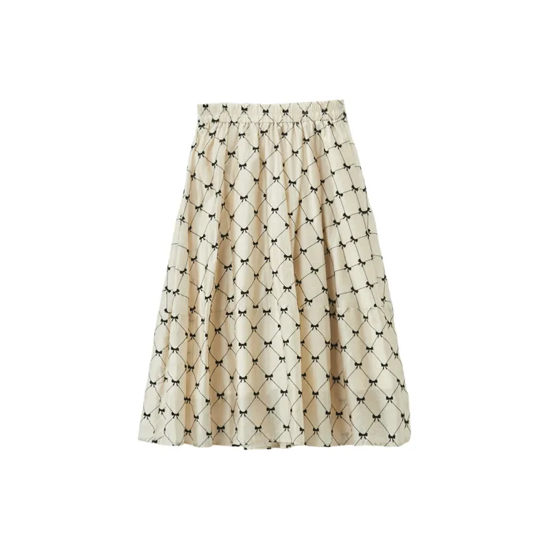 XIANGYING Casual Long Skirt Women's Khaki-1