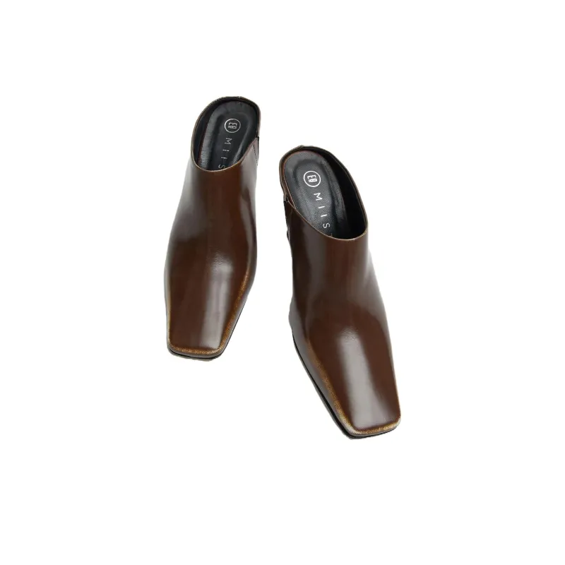 MIISTA Wrap-toe Slippers Women's Brown-3