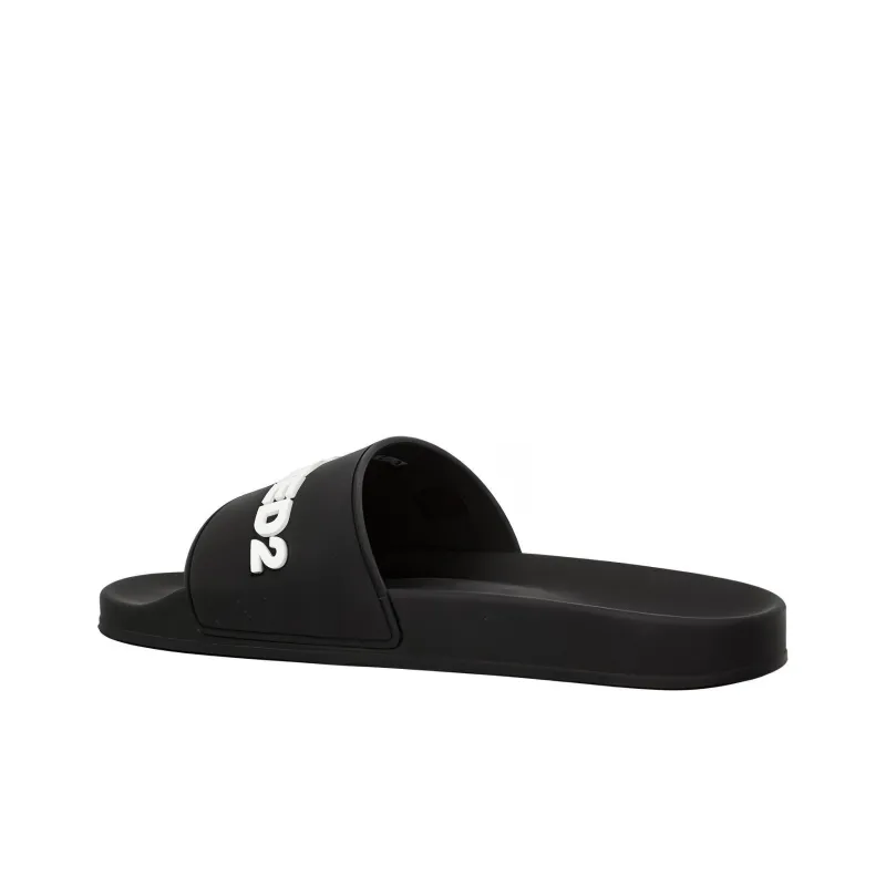DSQUARED 2 Logo Embossed Slip On Slides-3