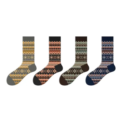 Thirteen day Season Mid Calf Socks Unisex 4 Pack Mixed Color