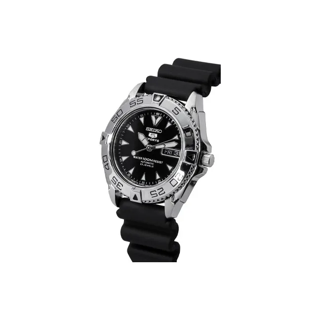 SEIKO Automatic Mechanical Movement Rubber Strap Watch Men's Watch Black Dial-1