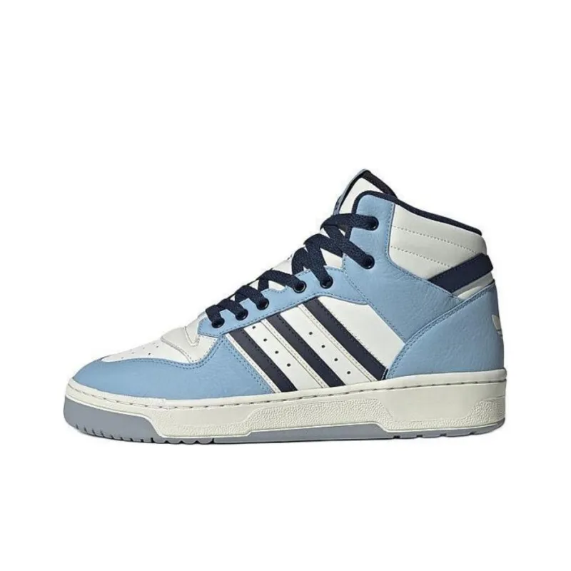 Adidas Originals Rivalry Slip Resistant Cushioning Mid Top Skateboard Shoes Unisex Blue White-0