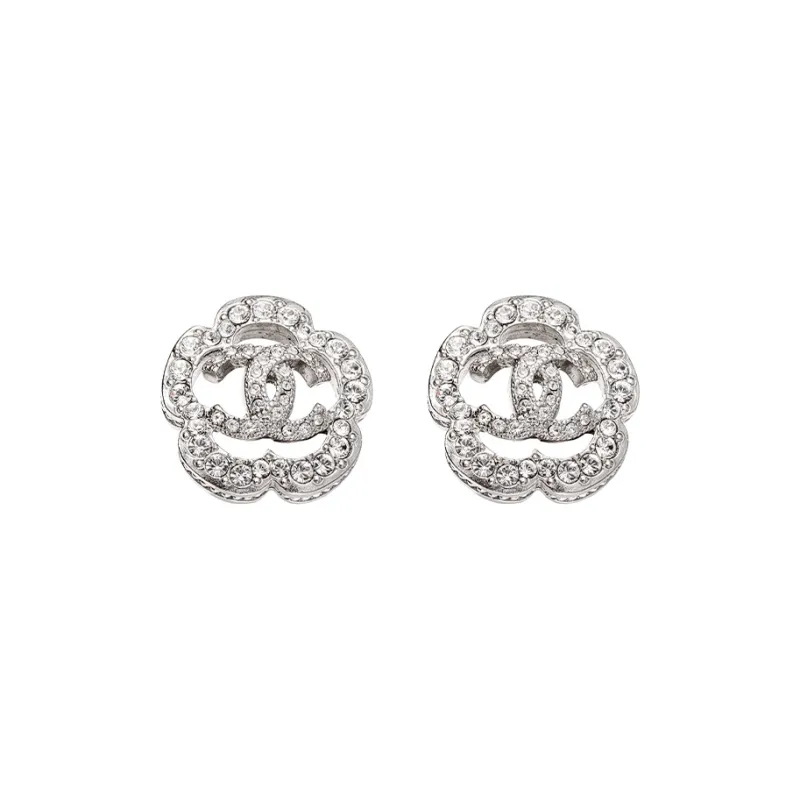 CHANEL Metal, Rhinestone Stud Earrings Women's-0