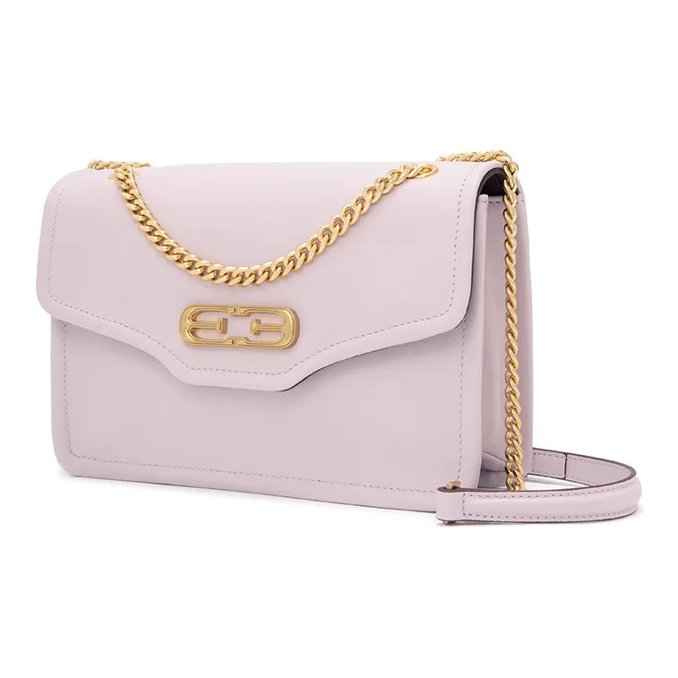 ELLE Cow Leather Shoulder Bag, Crossbody Bag Regular Women's Light Lavender/White/Black-1