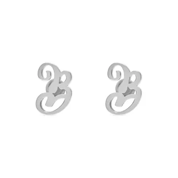 Balenciaga Stud Earrings Women's Silver