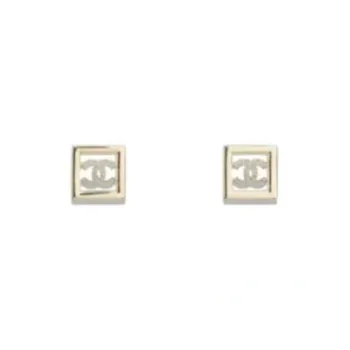 CHANEL Stud Earrings Women's Gold