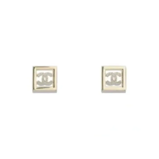 CHANEL Stud Earrings Women's Gold-0