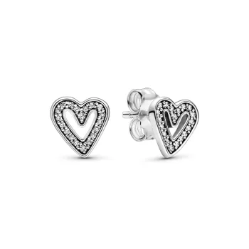 Pandora 925 Sterling Silver Stud Earrings Women's Silver
