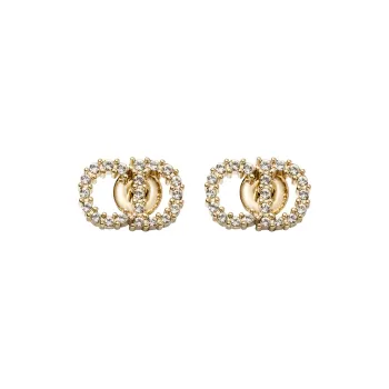 DIOR Metal Stud Earrings Women's Gold