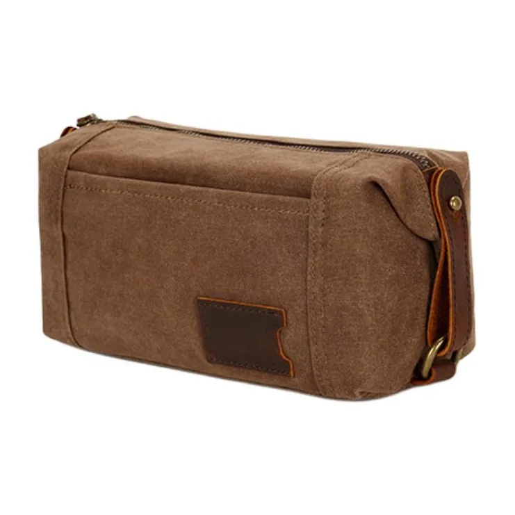 G-FAVOR Canvas Canvas Bag Clutch Handbag Toiletry Bag Small Size Unisex Khaki/Black/Coffee/Army Green/Coral Cyan-4