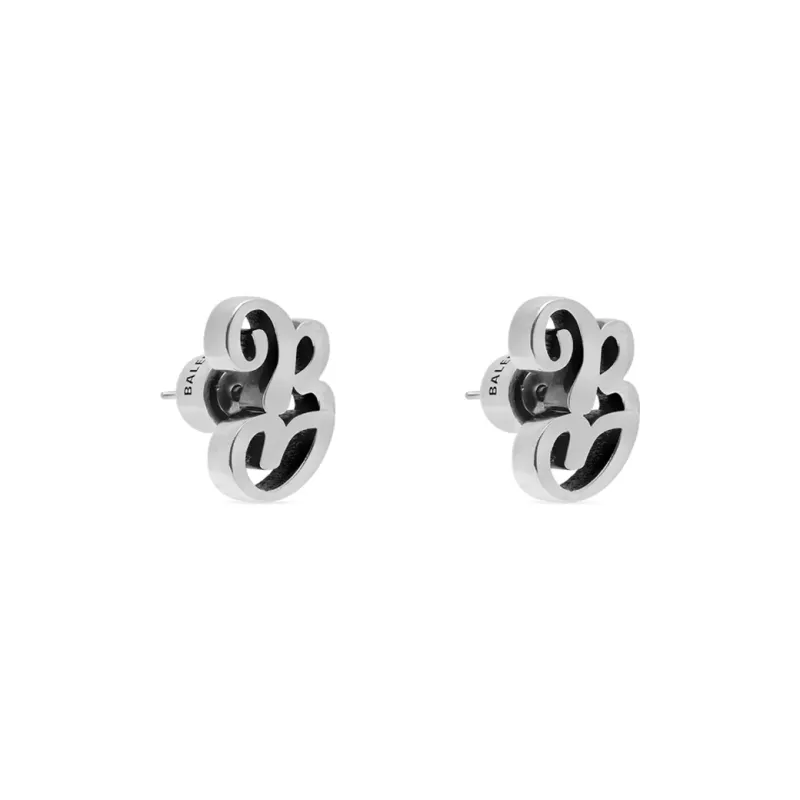 Balenciaga Stud Earrings Women's Silver-2