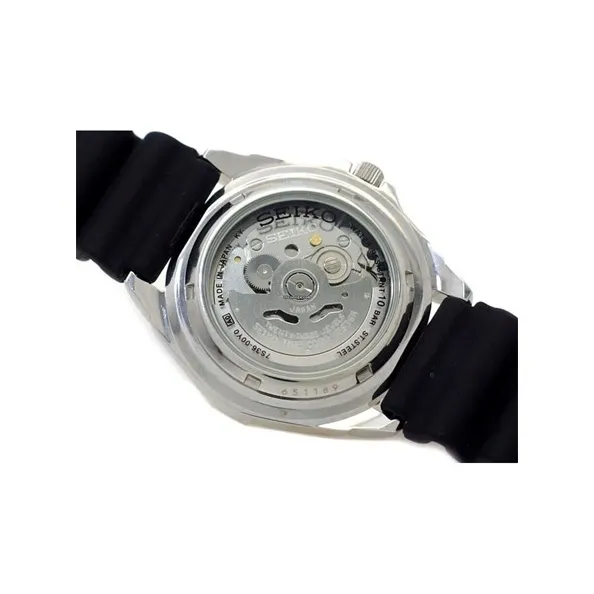 SEIKO Automatic Mechanical Movement Rubber Strap Watch Men's Watch Black Dial-2