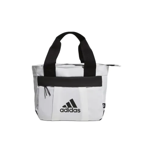 Adidas Recycled Polyester Plain Weave Fabric Handbag Men's White & Black