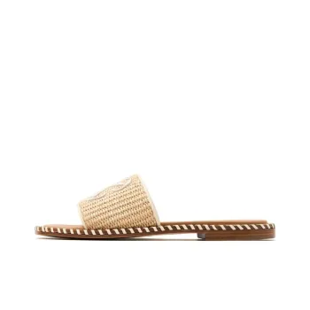 OFF-WHITE Twist Arrow-embroidered Raffia Slides Women's