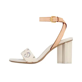 LOUIS VUITTON Silhouette Strap Sandals 8cm Women's Beige Apricot