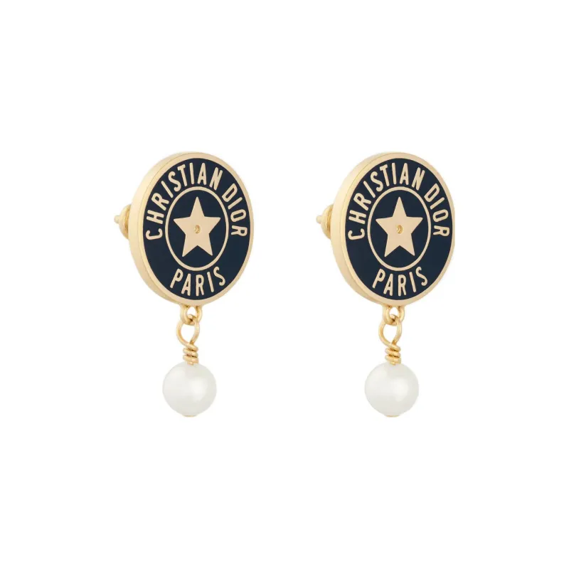 DIOR Stud Earrings Women's Gold-3