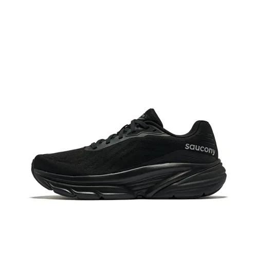 Saucony GUARD Cushioned Slip Resistant Abrasion Resistant Breathable Low Top Running Shoes Unisex Black Silver