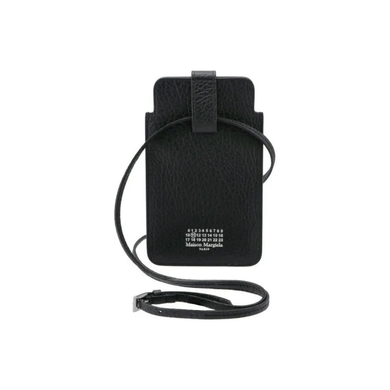 Maison Margiela Cow Leather Cell Phone Pouch Mini Unisex Black-4