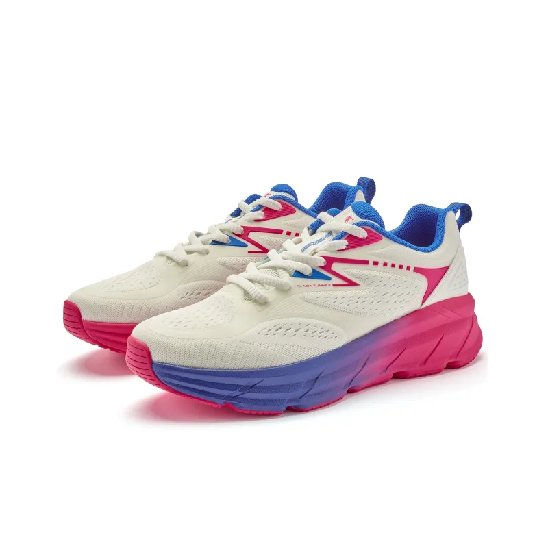 QIAODAN Omiya Running Shoes Men Low Top Ivory/Flying Shadow Pink-2
