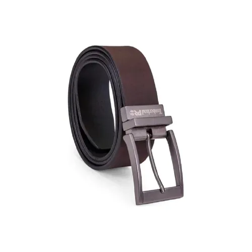 Timberland Badge Logo Pin Buckle Leather Belts Men's Brown Width: 3.8CM