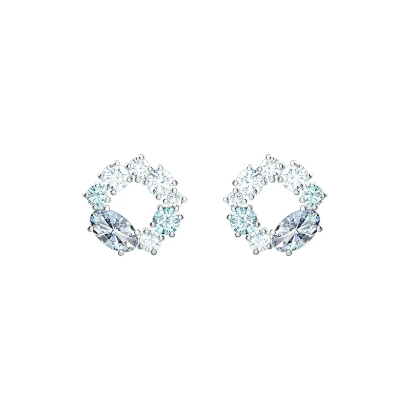 Swarovski Alloy Stud Earrings Women's Blue Gradient-0