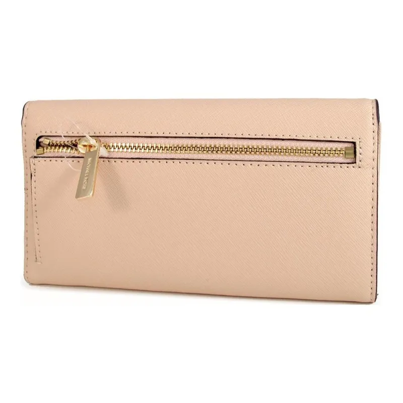 MICHAEL KORS Jet Set Travel Scratch Resistant Cow Leather Wallet Women's Nude Khaki Color-1