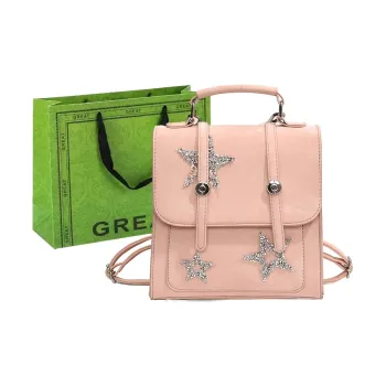RUIPAI Pu Handbag, Backpack Regular Women's Pink/Blue/Silver